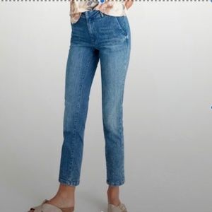 Anthro Pilcro and The Letterpress Straight Leg Flat Front Crop Trouser Jean 32